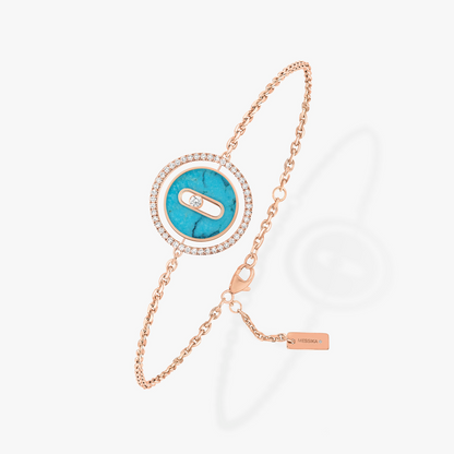 [Mystic]LUCKY MOVE TURQUOISE PINK GOLD DIAMOND BRACELET