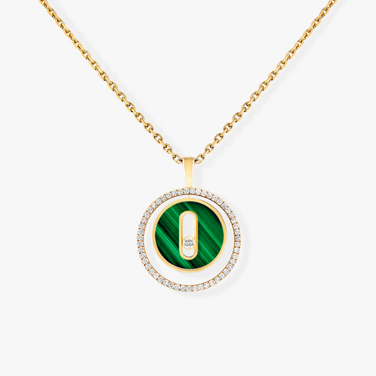 [Mystic]LUCKY MOVE 1 DIAMOND MALACHITE GOLD DIAMOND NECKLACE