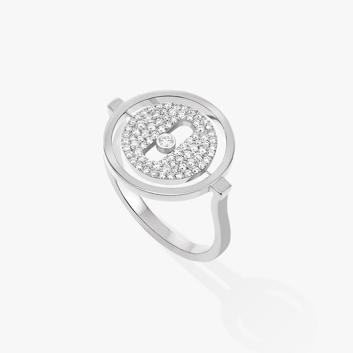 [Mystic]LUCKY MOVE PAVED SILVER DIAMOND RING