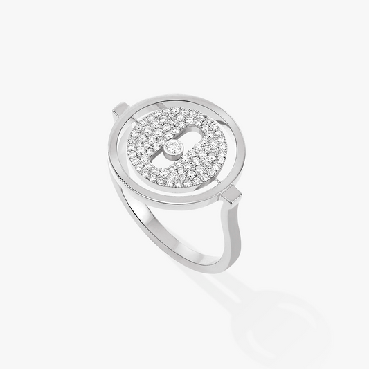 [Mystic]LUCKY MOVE PAVED SILVER DIAMOND RING