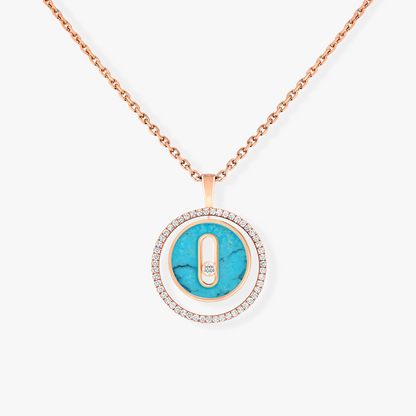 [Mystic]LUCKY MOVE 1 DIAMOND TURQUOISE PINK GOLD DIAMOND NECKLACE