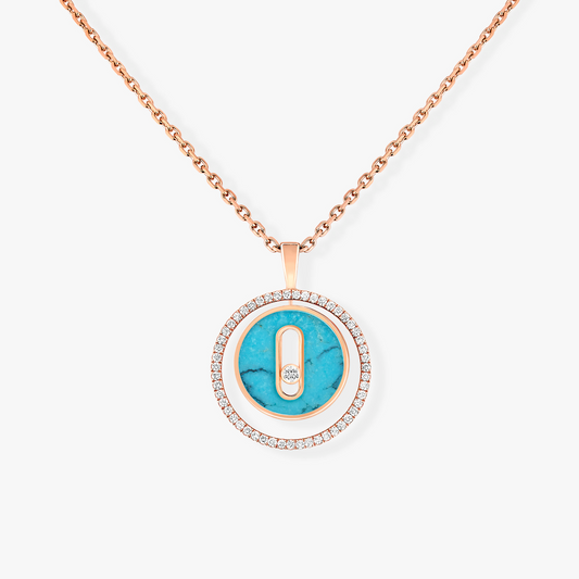 [Mystic]LUCKY MOVE 1 DIAMOND TURQUOISE PINK GOLD DIAMOND NECKLACE