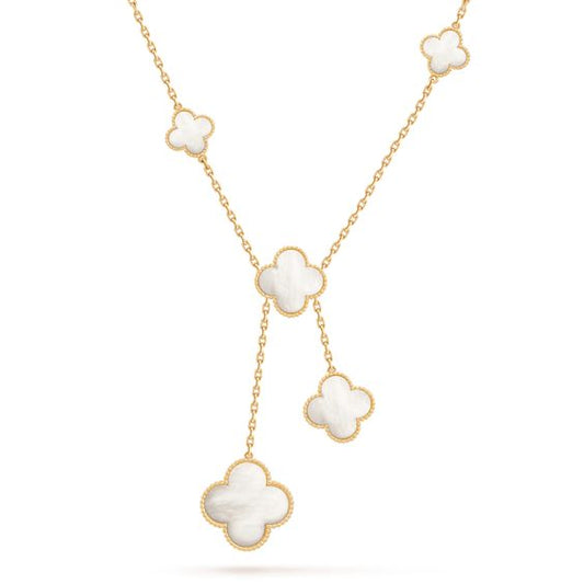 Mystic CLOVER MOTHER OF PEARL NECKLACE 6 MOTIF