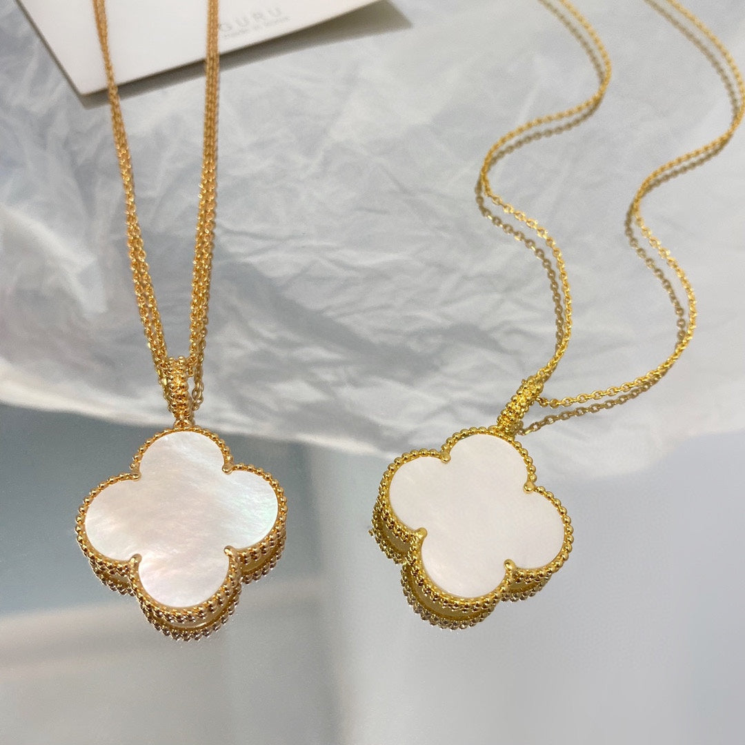 Mystic CLOVER 25MM MOP LARGE PENDANT NECKLACE