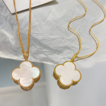 Mystic CLOVER 25MM MOP LARGE PENDANT NECKLACE