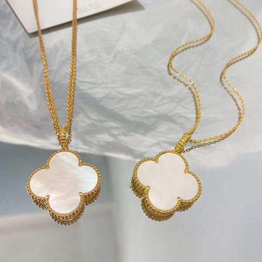 Mystic CLOVER 25MM MOP LARGE PENDANT NECKLACE