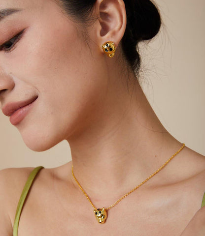 [Mystic ] CHRRTAH-PRINT STUD EARRINGS, THREE COLORS