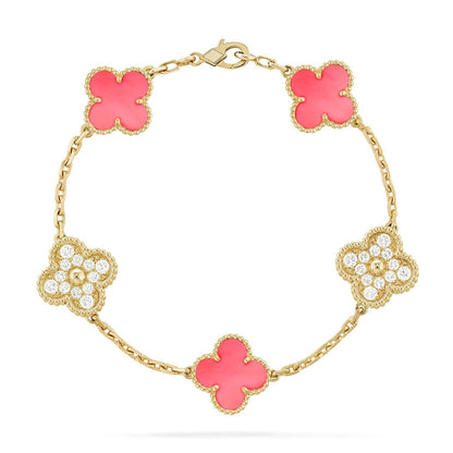 [Mystic ]New  CLOVER 5 MOTIFS  PINK MOP BRACELET COLLECTION