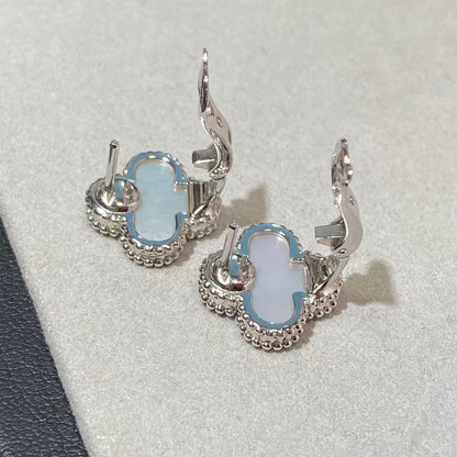 [Mystic ] CLOVER LARGE (20mm) 1 MOTIFS WHITE MOP STUD EARRINGS