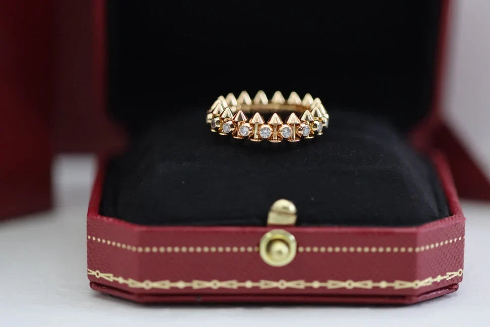 [Mystic ] Double‑Row Spike Full‑Diamond Band Ring