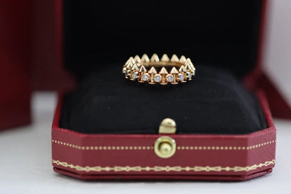 [Mystic ] Double‑Row Spike Full‑Diamond Band Ring