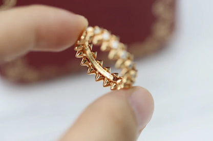 [Mystic ] Double‑Row Spike Full‑Diamond Band Ring