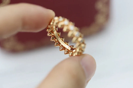 [Mystic ] Double‑Row Spike Full‑Diamond Band Ring