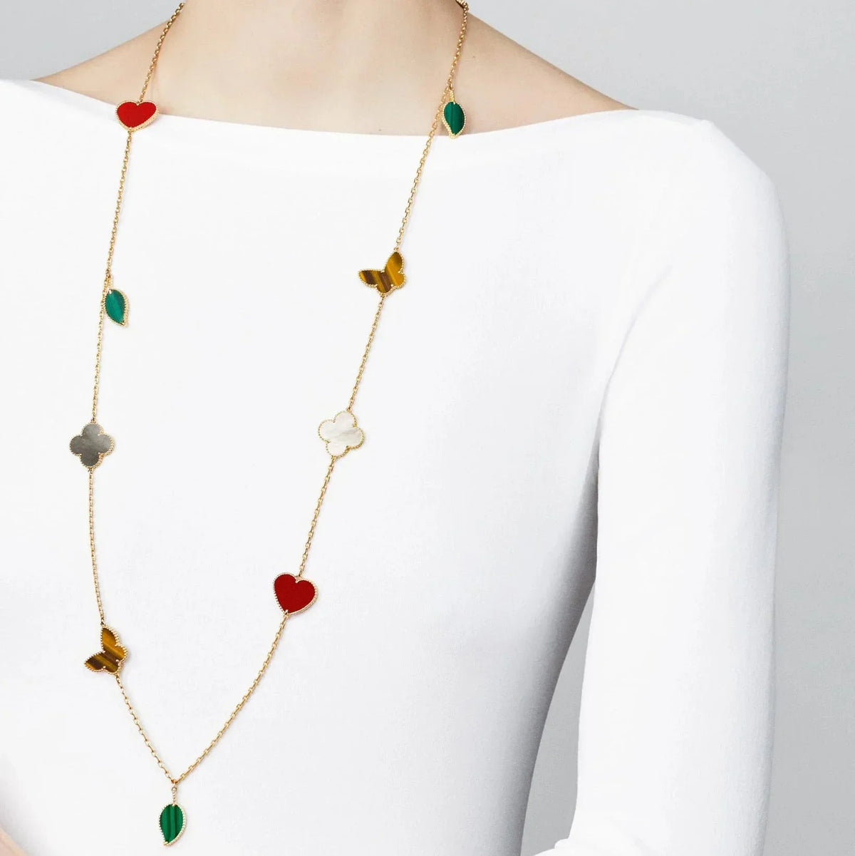 [Mystic ] Lucky Alhambra Long Necklace-12 Designs