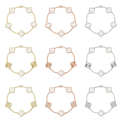[Mystic ]New CLOVER WHITE PEARL MOP 5 MOTIF BRACELET COLLECTION