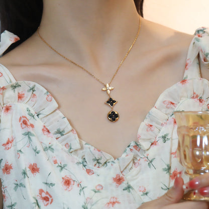 Mystic STAR AND SUN ONYX PINK GOLD NECKLACE