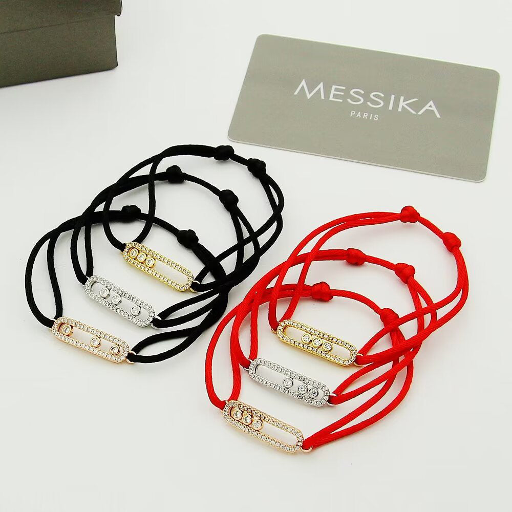 [Mystic]Messika Care(s) pink cord pavé bracelet