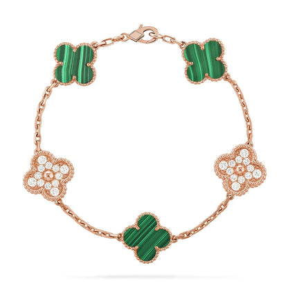 [Mystic ]New  CLOVER 5 MOTIF MALACHITE BRACELET COLLECTION