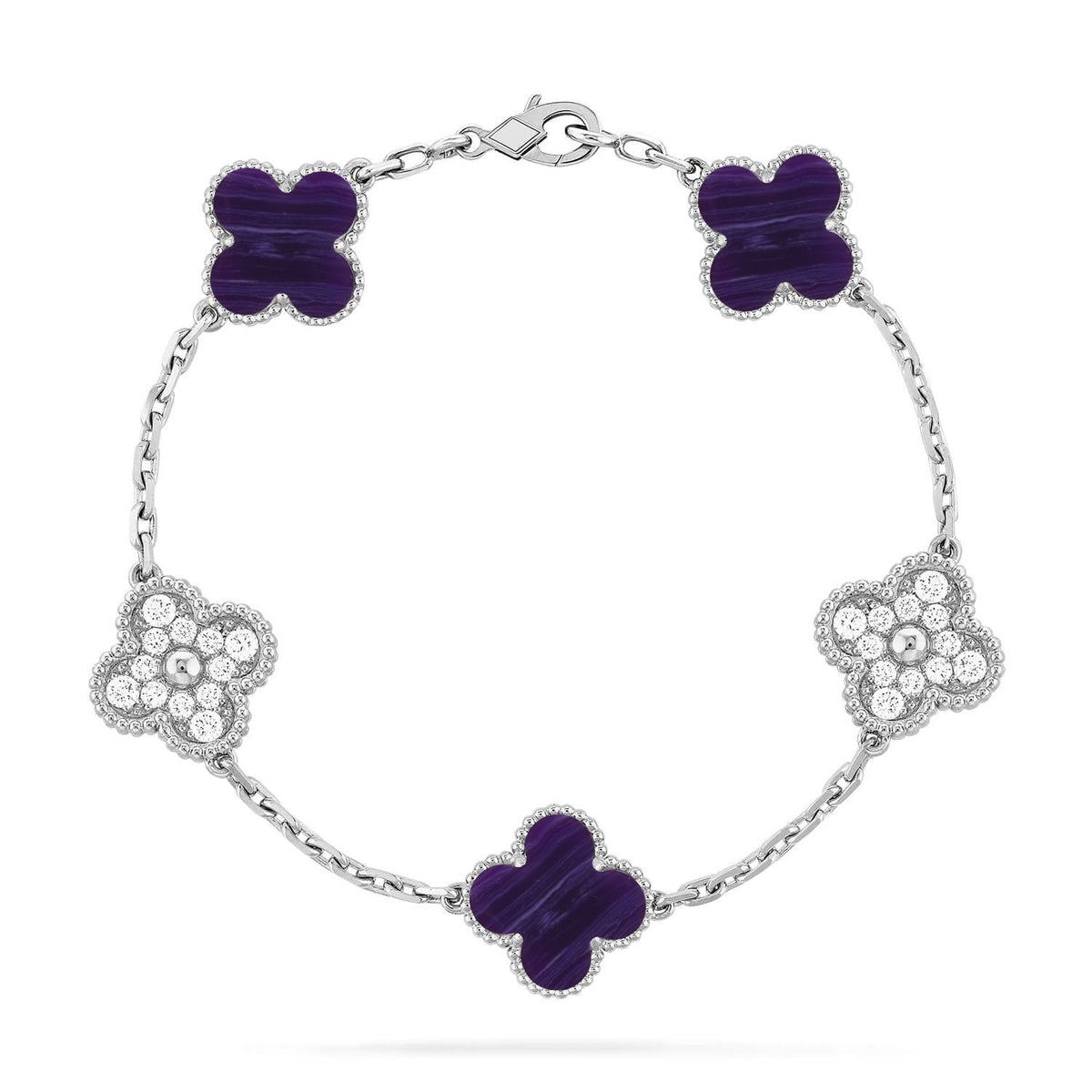 [Mystic ]New CLOVER 5 MOTIF PURPLE STRIPES BRACELET COLLECTION