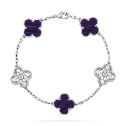 [Mystic ]New CLOVER 5 MOTIF PURPLE STRIPES BRACELET COLLECTION