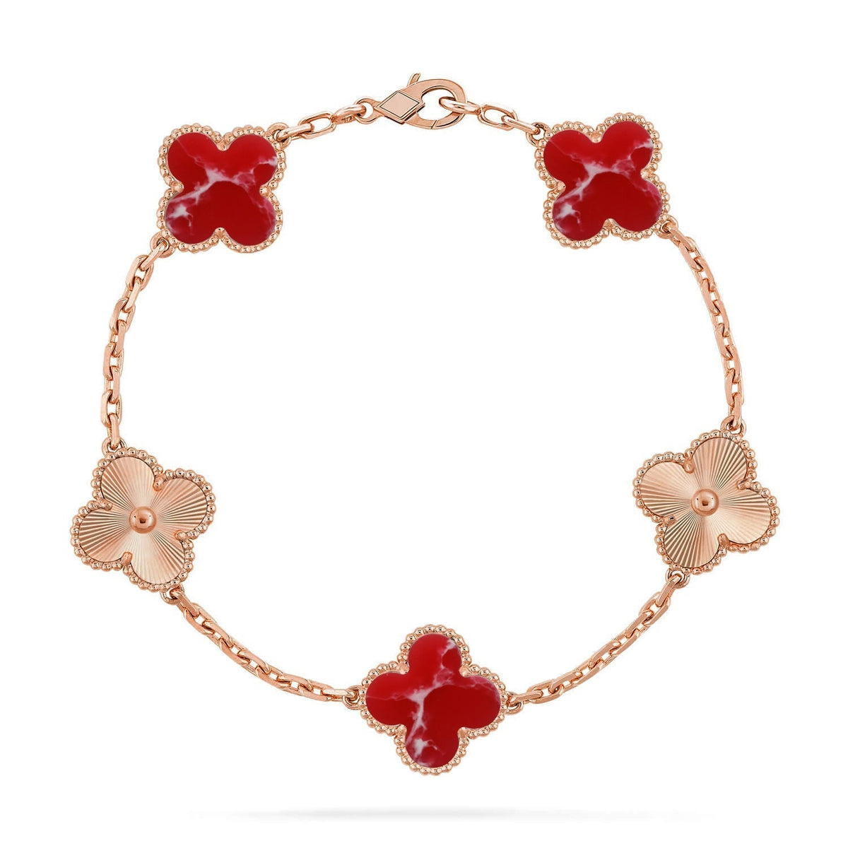 [Mystic ]New CLOVER 5 MOTIF RED PATTERN BRACELET COLLECTION