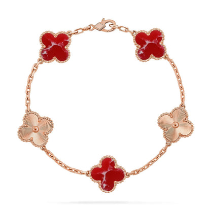 [Mystic ]New CLOVER 5 MOTIF RED PATTERN BRACELET COLLECTION