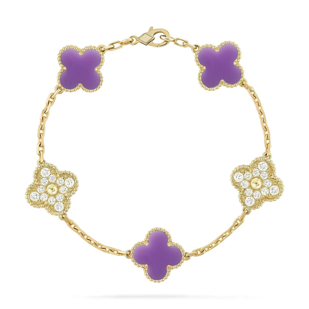 [Mystic ]New CLOVER 5 MOTIF LIGHT PURPLE BRACELET COLLECTION