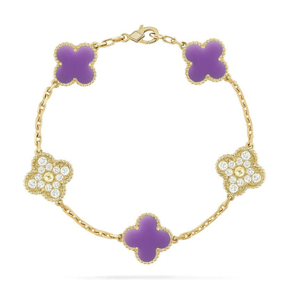 [Mystic ]New CLOVER 5 MOTIF LIGHT PURPLE BRACELET COLLECTION