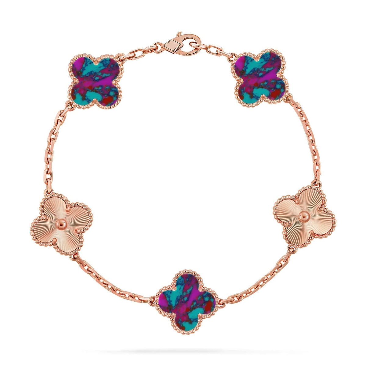 [Mystic ]New CLOVER 5 MOTIF COLOR GEMSTONES BRACELET COLLECTION