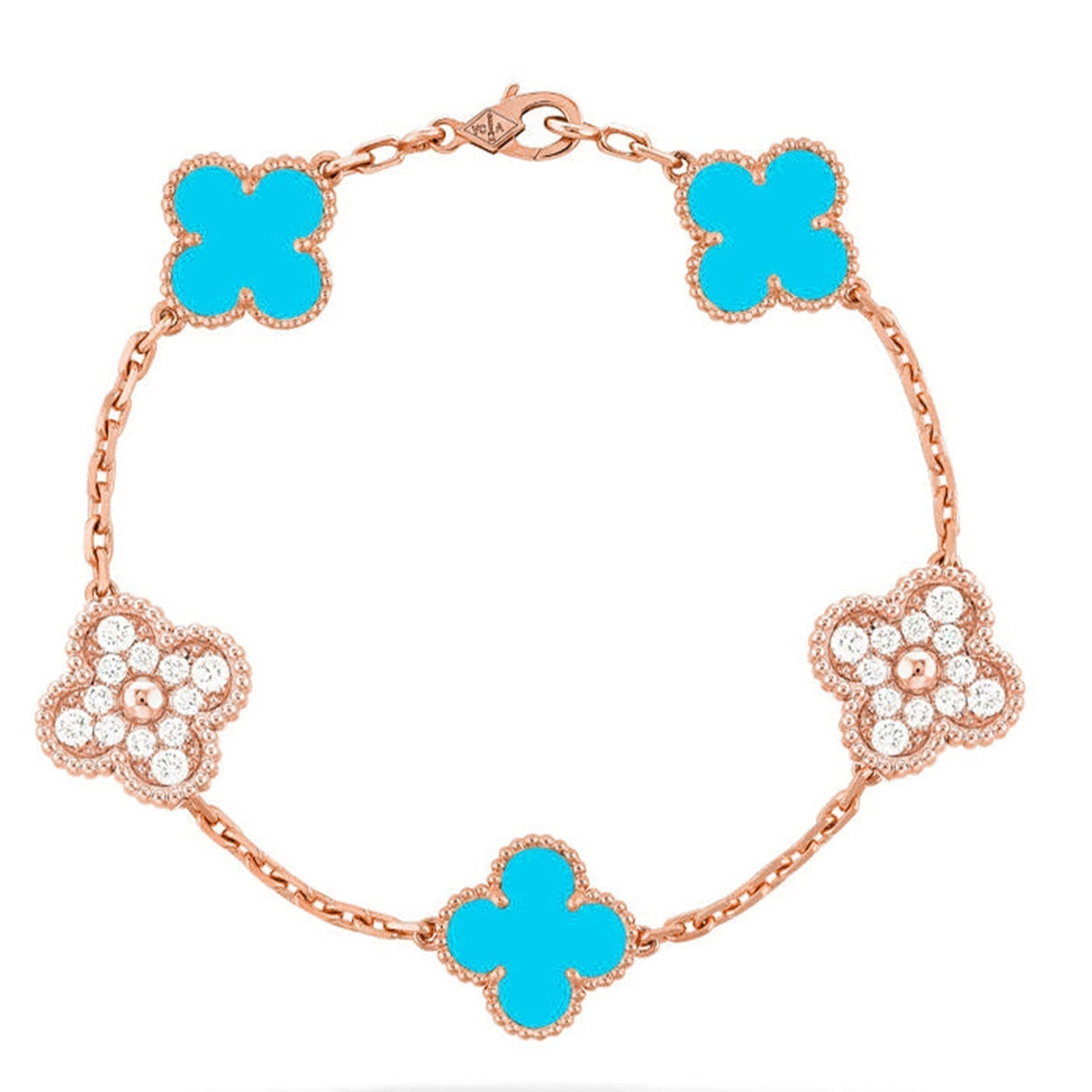 [Mystic ]New  CLOVER 5 MOTIF TURQUOISE BRACELET COLLECTION
