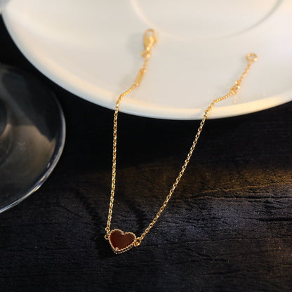 Mystic HEART-SHAPED  CARNELIAN SINGLE FLOWER BRACELET