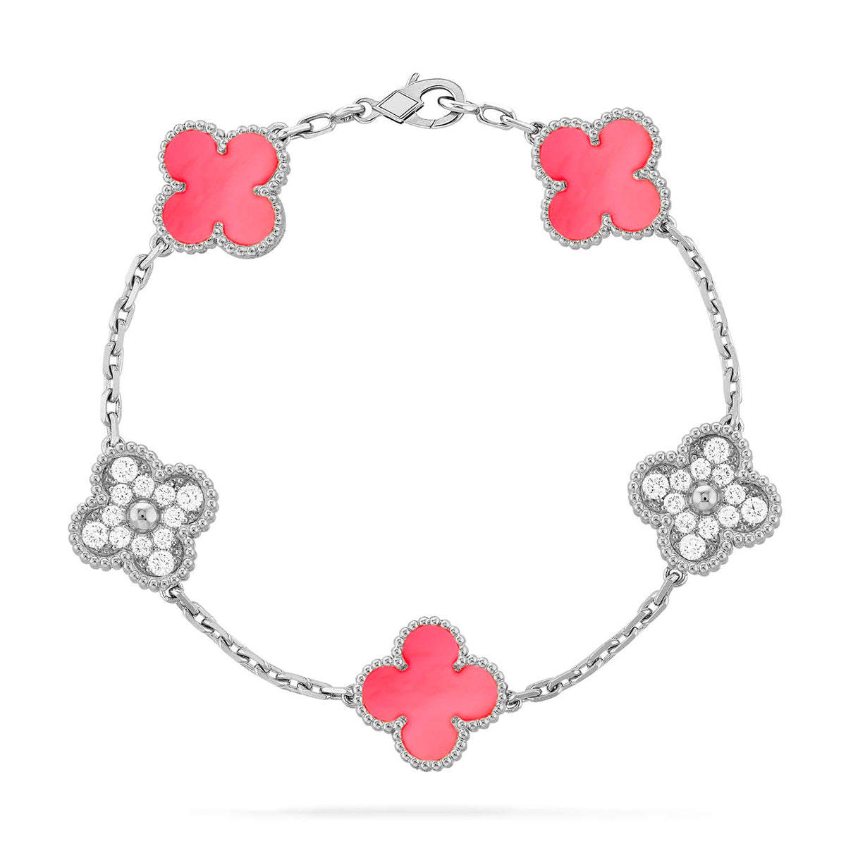 [Mystic ]New  CLOVER 5 MOTIFS  PINK MOP BRACELET COLLECTION