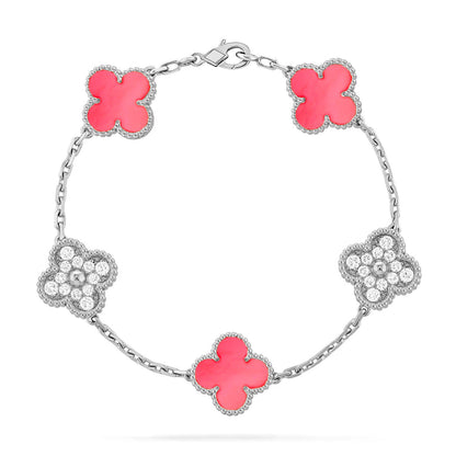 [Mystic ]New  CLOVER 5 MOTIFS  PINK MOP BRACELET COLLECTION