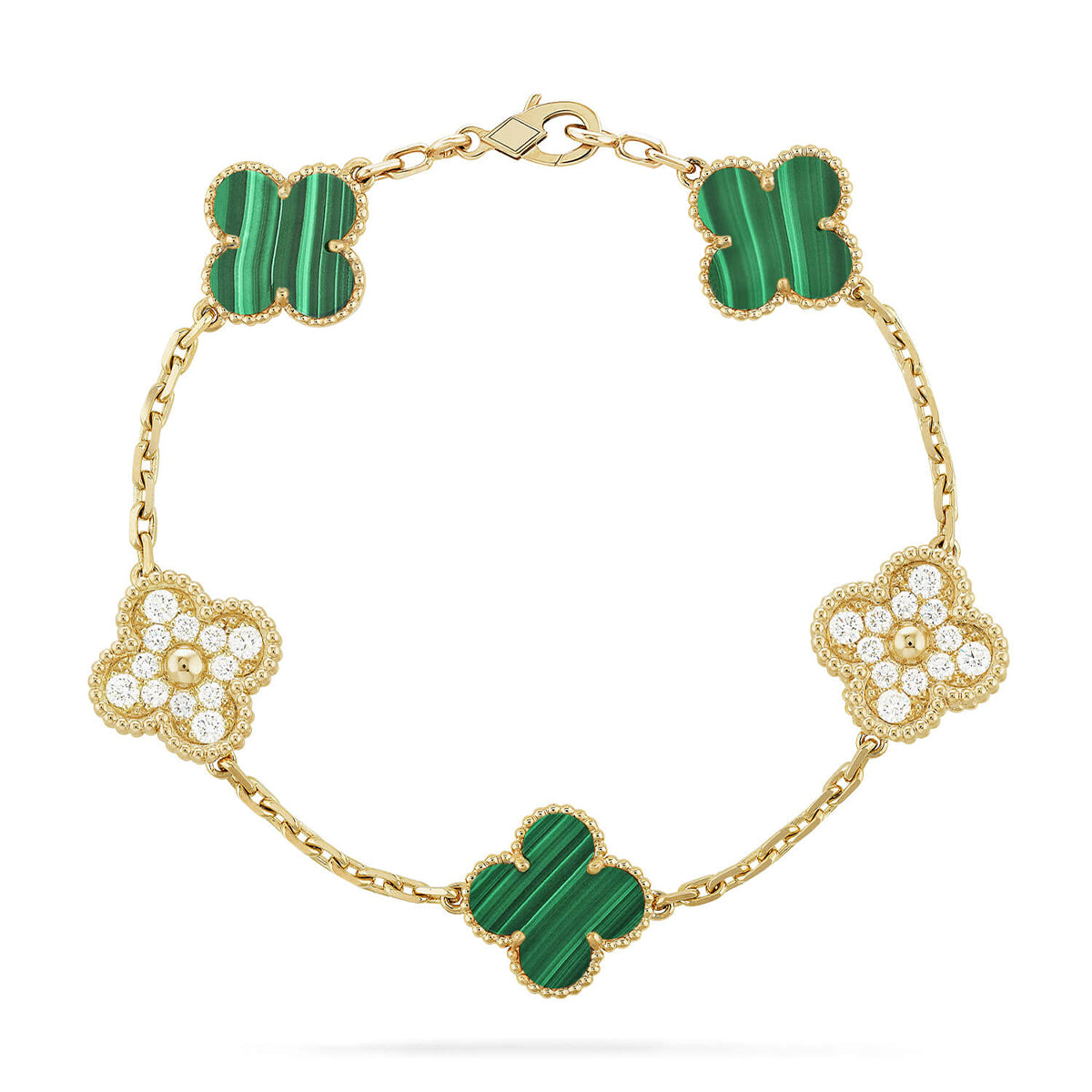 [Mystic ]New  CLOVER 5 MOTIF MALACHITE BRACELET COLLECTION
