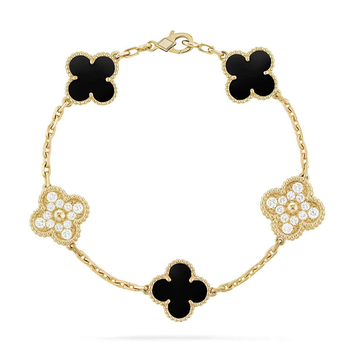 [Mystic ]New CLOVER 5 MOTIF ONYXS BRACELET COLLECTION