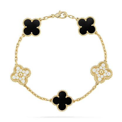 [Mystic ]New CLOVER 5 MOTIF ONYXS BRACELET COLLECTION