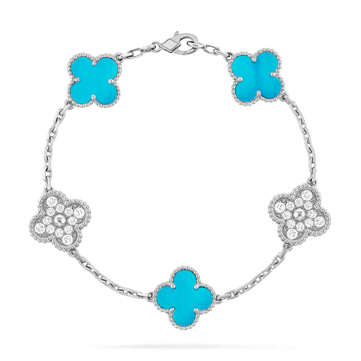 [Mystic ]New  CLOVER 5 MOTIF TURQUOISE BRACELET COLLECTION