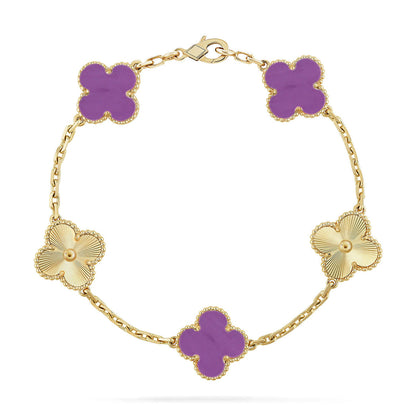 [Mystic ]New  CLOVER 5 MOTIF VIOLET BRACELET COLLECTION
