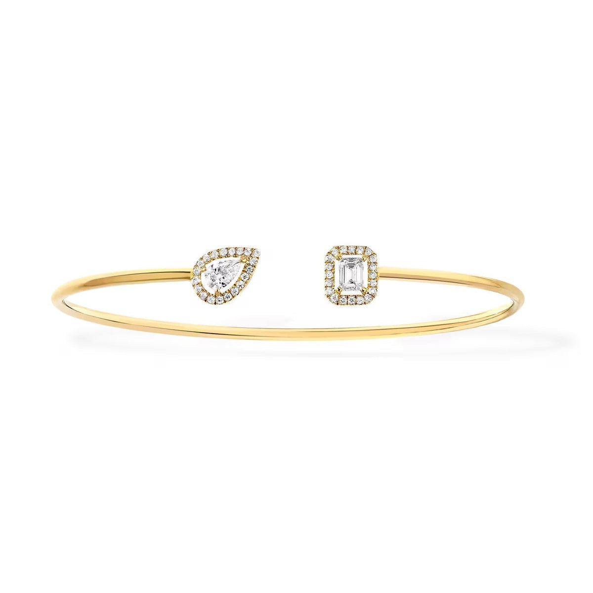 [Mystic]JONC FLEX MY TWIN TOI & MOI SILVER DIAMOND BRACELET