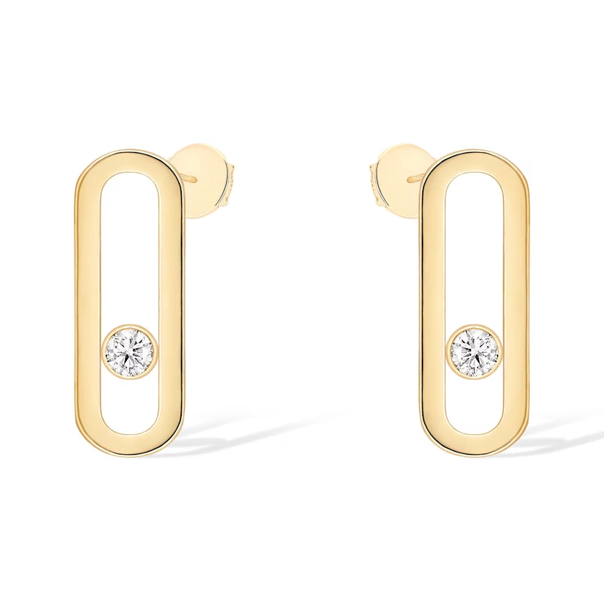 [Mystic]MOVE UNO SMALL 1 DIAMOND EARRINGS