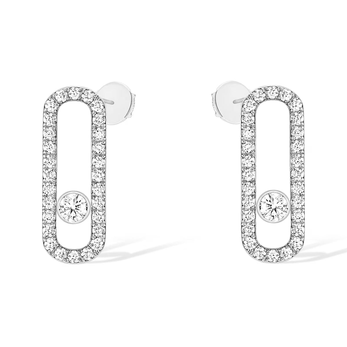 [Mystic]MOVE UNO STUD DIAMOND PAVED EARRINGS