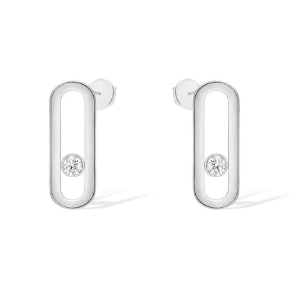 [Mystic]MOVE UNO SMALL 1 DIAMOND EARRINGS