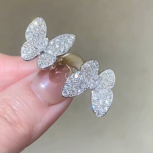 Mystic TWIN SILVER BUTTERFLY DIAMOND RING