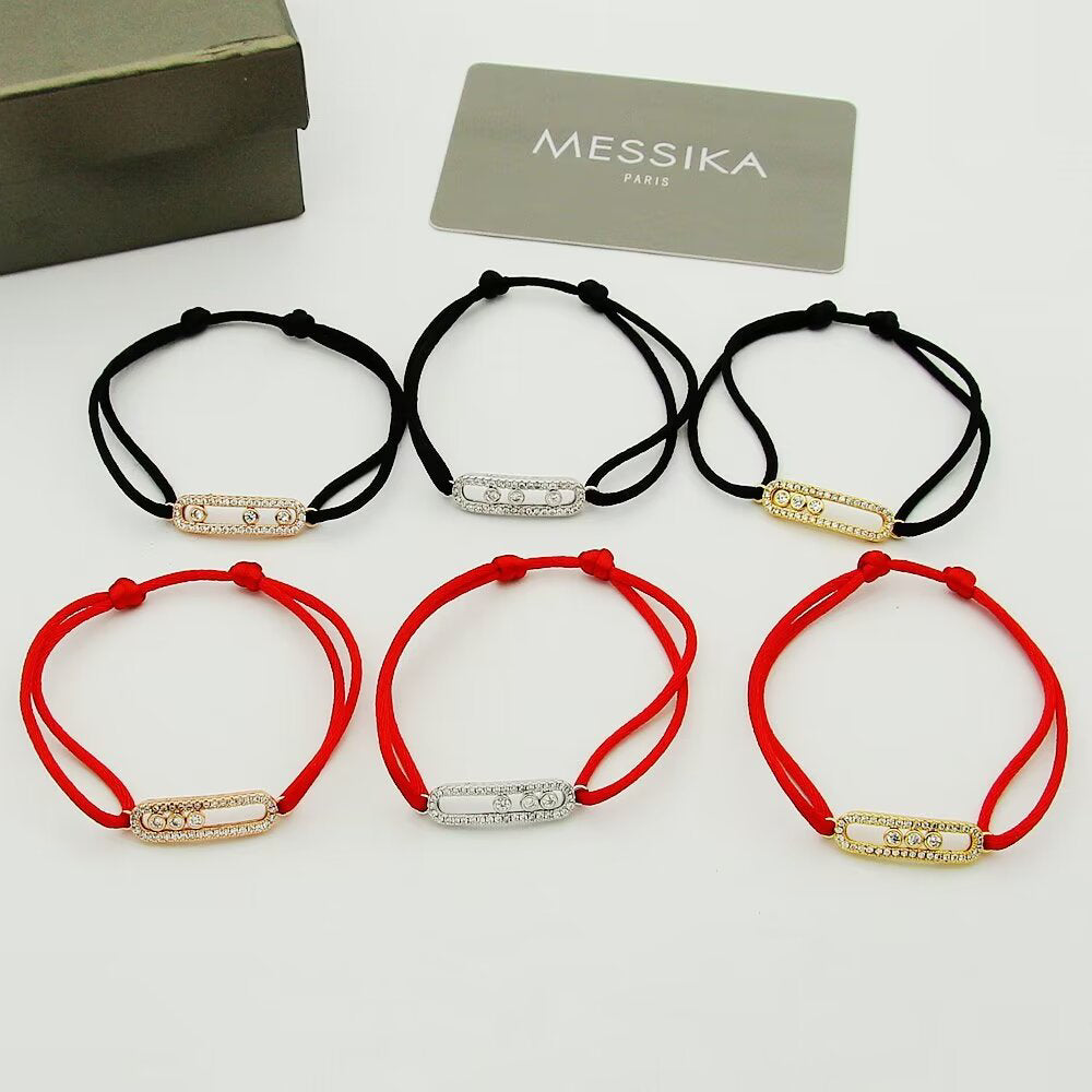 [Mystic]Messika Care(s) pink cord pavé bracelet