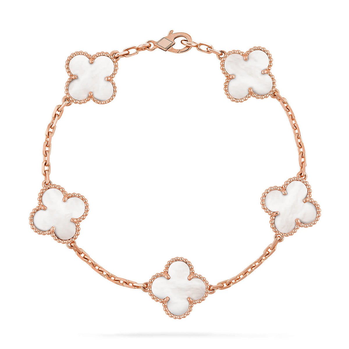 [Mystic ]New CLOVER WHITE PEARL MOP 5 MOTIF BRACELET COLLECTION