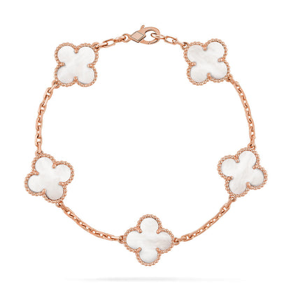 [Mystic ]New CLOVER WHITE PEARL MOP 5 MOTIF BRACELET COLLECTION