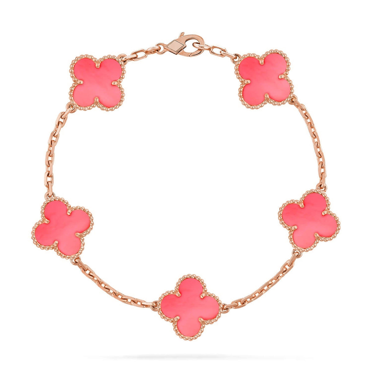 [Mystic ]New  CLOVER 5 MOTIFS  PINK MOP BRACELET COLLECTION