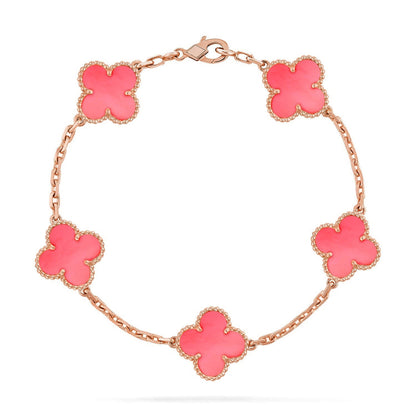 [Mystic ]New  CLOVER 5 MOTIFS  PINK MOP BRACELET COLLECTION