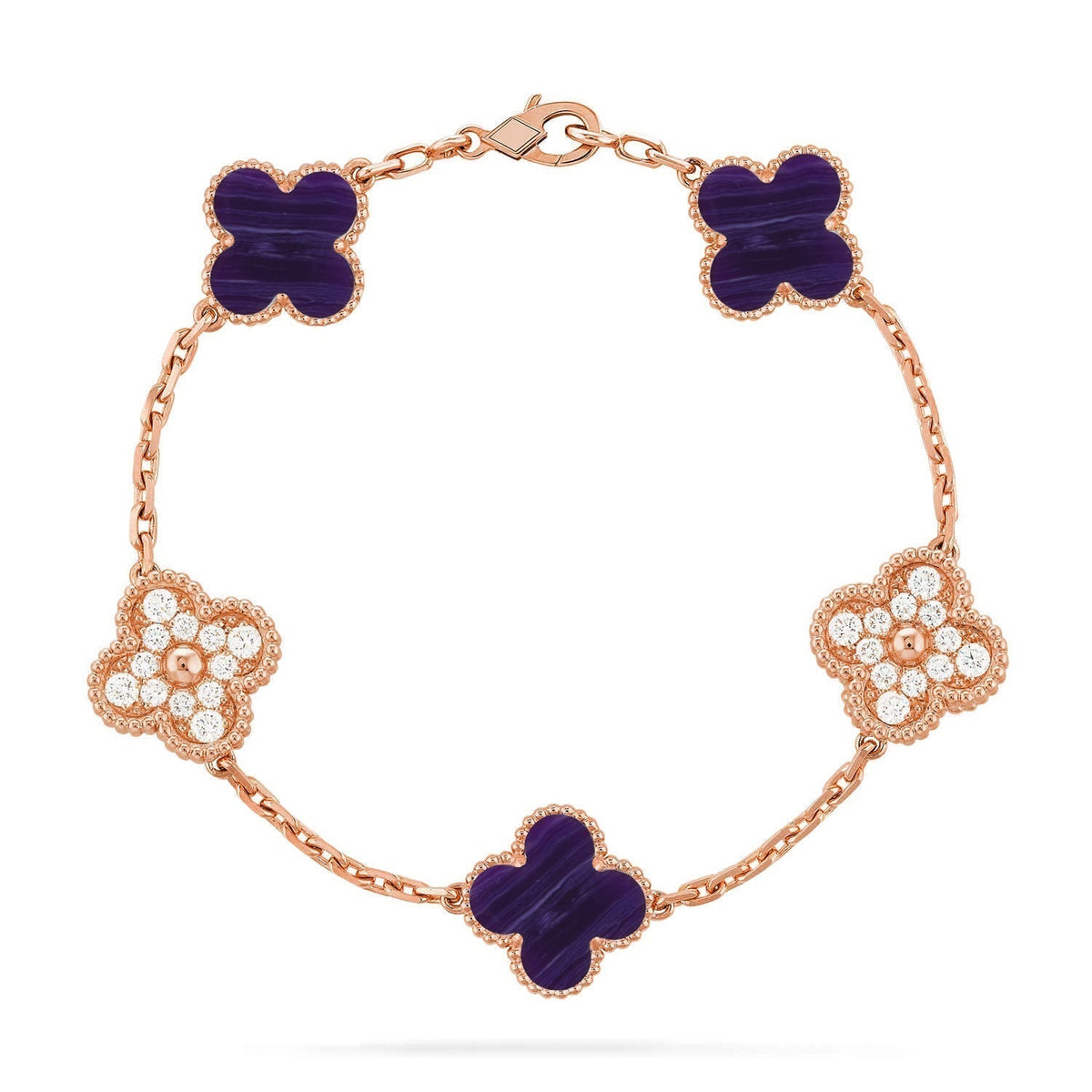 [Mystic ]New CLOVER 5 MOTIF PURPLE STRIPES BRACELET COLLECTION