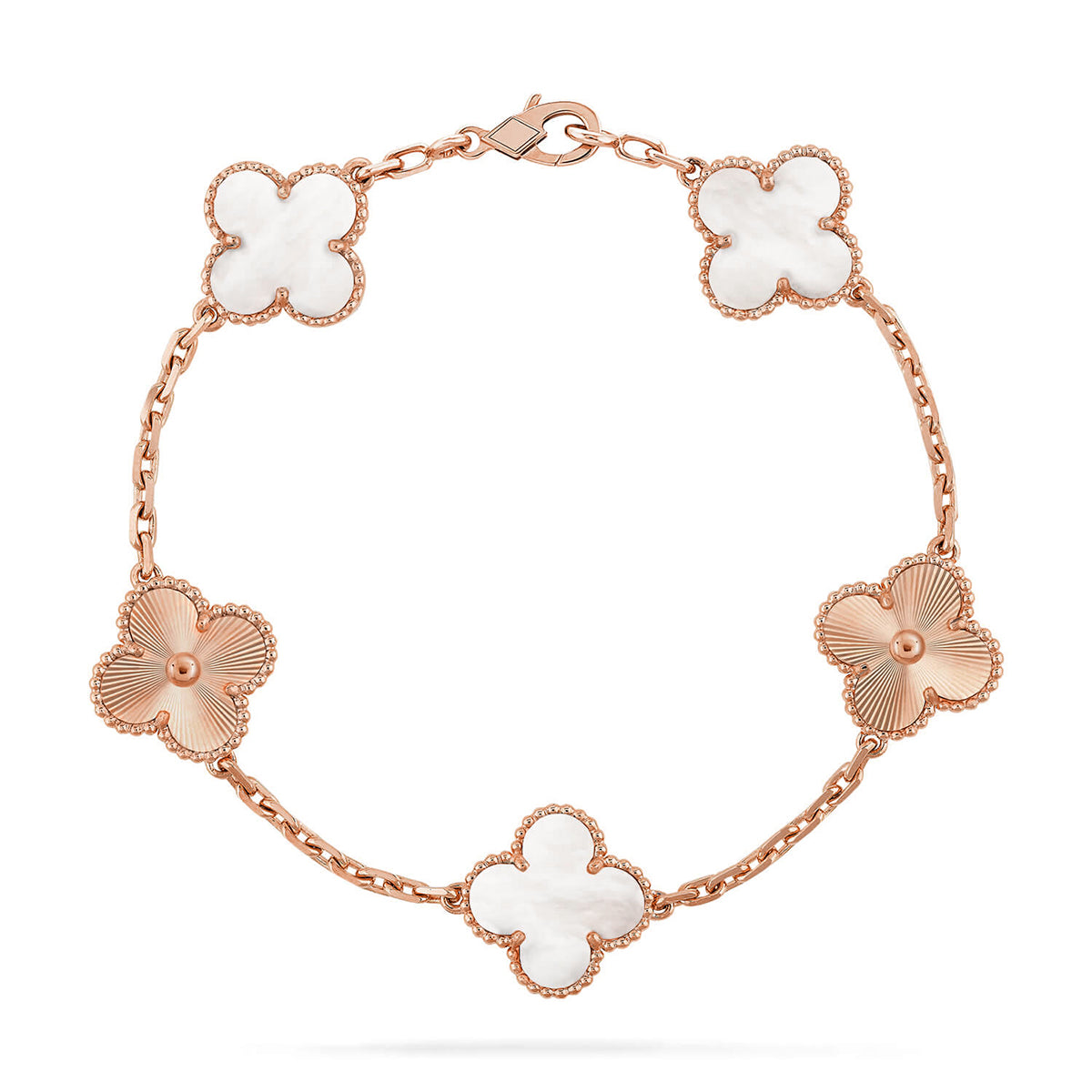 [Mystic ]New CLOVER WHITE PEARL MOP 5 MOTIF BRACELET COLLECTION